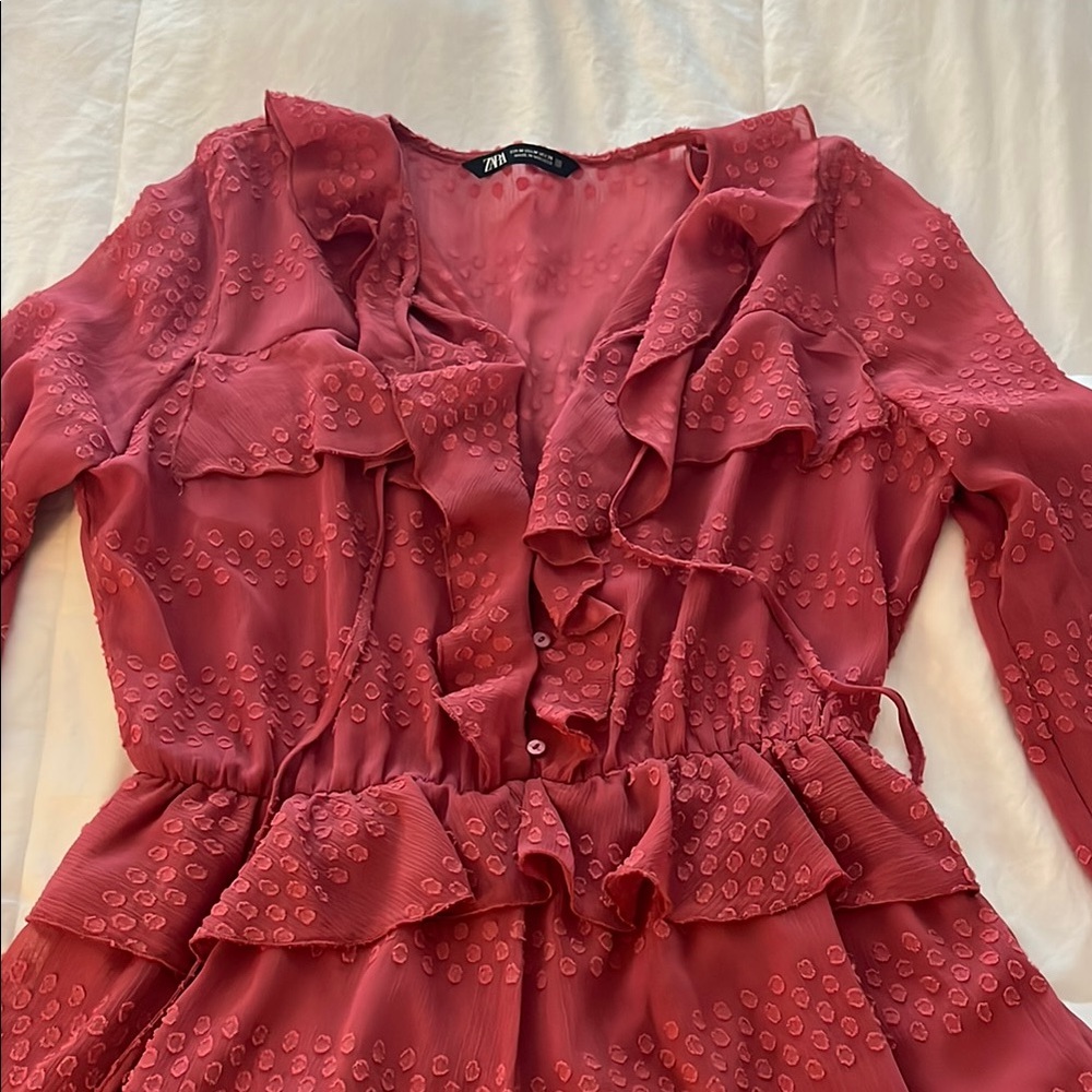 Zara Ruffled Long Sleeve Romper